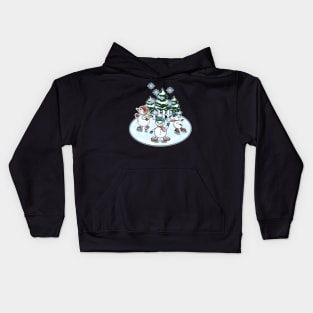 Three cute snowman Kids Hoodie